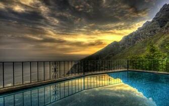 Balcony With Ocean Wallpaper