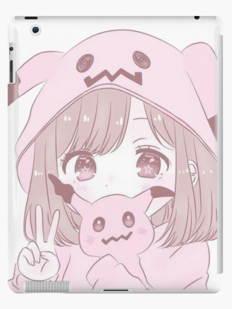 Cute Anime Girl Soft Aesthetic iPad Case Skin By Merch