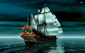 Pirate Comedy Ghost Puzzle 1voojuisland Ship Boat Wallpaper Background