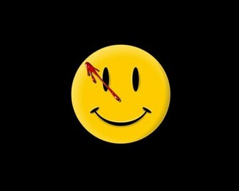 Watchmen Black Background Smiley Face Wallpaper Hq