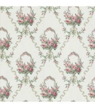 Ribbon Swag Floral Wallpaper White Jo Ann