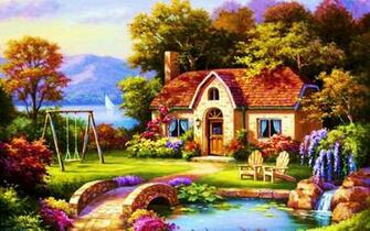 Country Cottage High Quality And Resolution Wallpaper