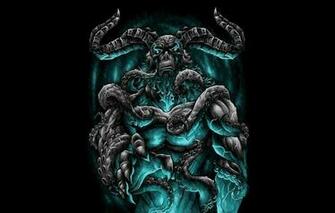 Wallpaper Horns Blue Demon Tentacles Image For Desktop