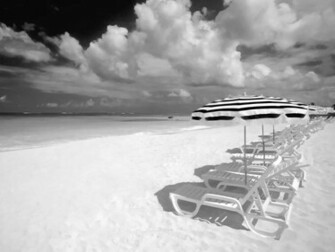 Black And White Wallpaper Beach Landscape HD