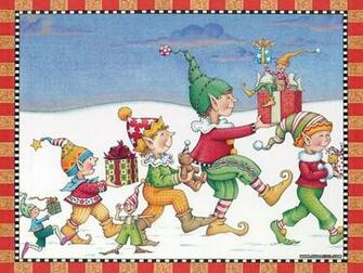 Wallpaper Of The Night Before Christmas Illustration Elf