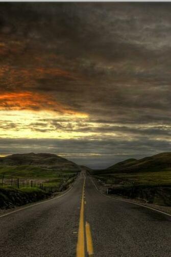 Lovely Black Road Country Sun iPhone Wallpaper