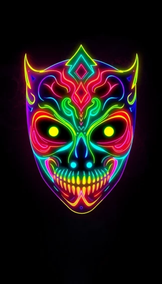 Neon Mask Wallpaper