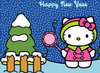 Hello Kitty Wallpaper HD Lucu Happy New Year Dp
