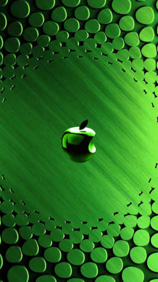 Metallic Green Apple Wallpaper Background