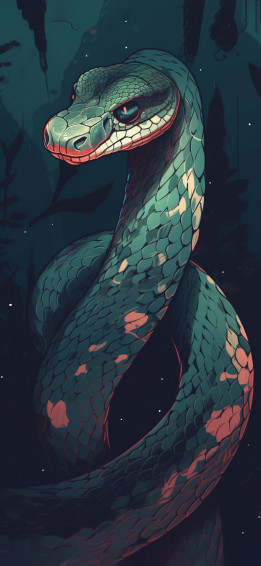 Green Snake Art Wallpaper Aesthetic iPhone