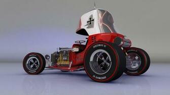 Hot Rod Wallpaper Red Baron 3d