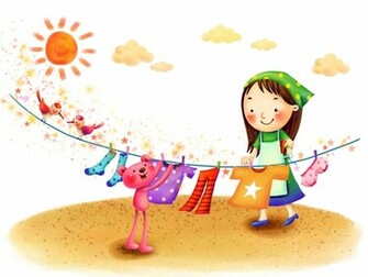 Cute Cartoon South Korea Wallpaper