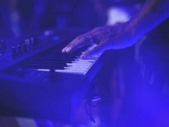 Synthesizer Keys Hand Fingers Play Musical Instrument