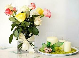 Red Roses Candle Flowers Wallpaper