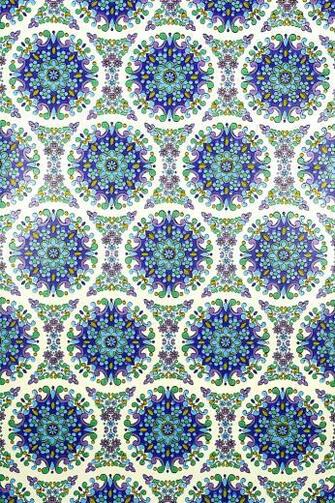 Blue Geometric Vintage Wallpaper