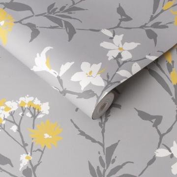 Aeris Grey Yellow Wallpaper Graham Brown