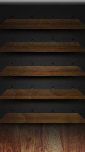 Wooden Shelves iPhone Wallpaper Top