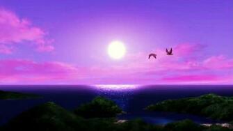 Purple Sunset Ocean HD Wallpaper Downloand Now