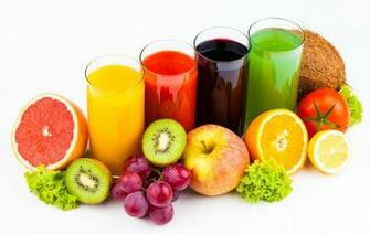 Drinks Juice Fruit Orange Kiwi Apples Grapes Highball Glass