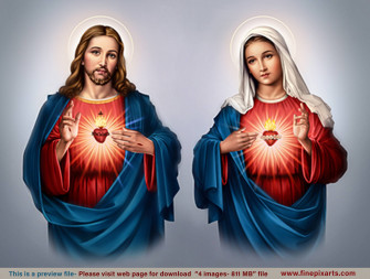 Sacred Heart Of Jesus Christ Immaculate Mary Wallpaper