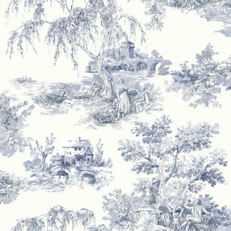 Beautiful And Classical Toile Themed Wallpaper Features The