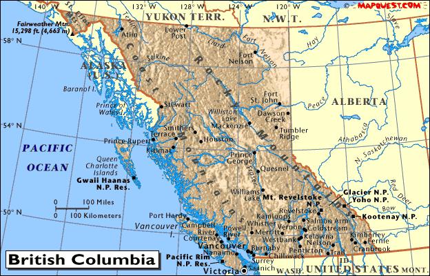 Map Of Bc Canada Wallpaper