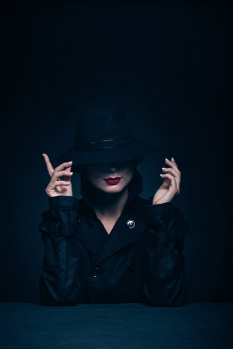 Woman In Black Coat And Hat Photo Moscow Image
