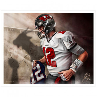 Tom Brady Goat Art Print In Wallpaper