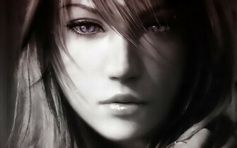 Final Fantasy Lightning Farron Monochrome Wallpaper