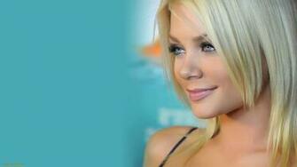 Women Model Blonde Riley Steele Smiling Blue Eyes Face