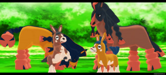 Grazing Mudsdale And Mudbray Wallpaper