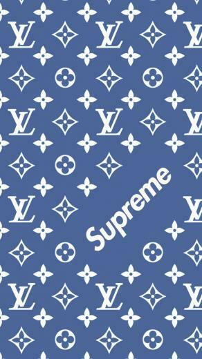 Louis Vuitton X Supreme Pattern Wallpaper