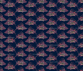 Hogfish On Navy Small Wallpaper Artsytoocreations Spoonflower