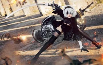 Wallpaper Battle Sparks Cosplay Nier Automata No Yorha
