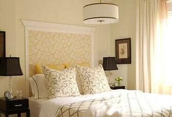 Yellow Framed Wallpaper Headboard Jpg