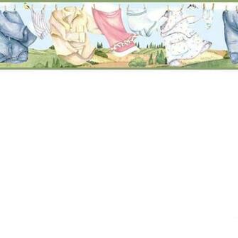 Sky Blue Ckb05122b Country Clothesline Wallpaper Border
