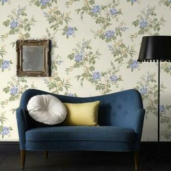 Wallpaper Graham Brown Cottage Garden Buttermilk Blue