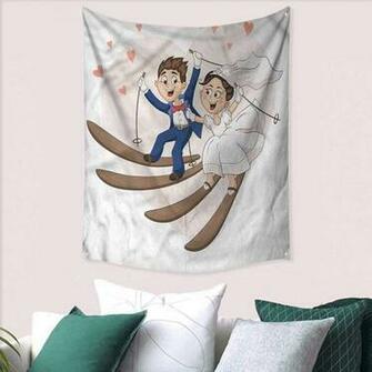 Amazon Sunsunshine Wedding Wall Hanging Tapestry Bride And