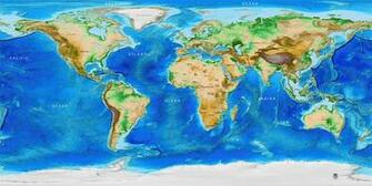 Global Topography Bathymetry World Wall Mural W Country Labels And