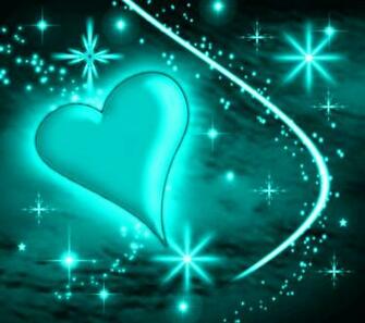 Teal Glitter Background Turquoise Heart With Plasma
