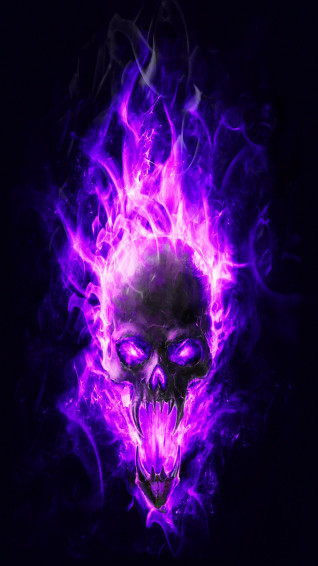 Image Result For Flaming Skulls Blue Wallpaper