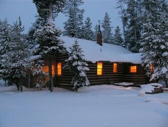 Our Warm Cozy Cabin On A Snowy November Evening