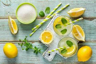 Wallpaper Foliage Sugar Lemonade Lemons Food