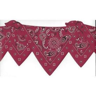 Red Bandana Scarf Swag Cowboy Western Laser Cut Wallpaper Border All