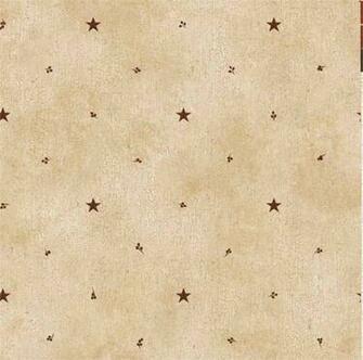 Light Brown Barn Star And Sprigs Wallpaper