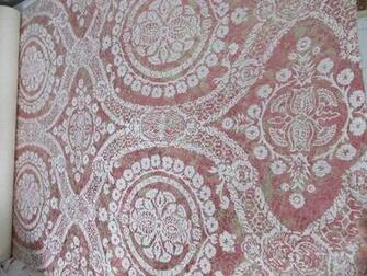 Vtg Wallpaper Gold Pink Foil Metallic Hollywood Regency Double Roll
