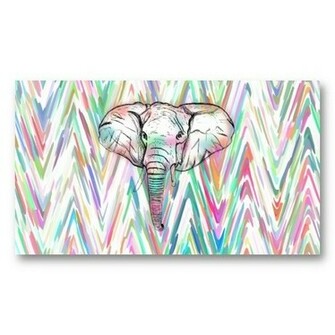 Tribal Elephant Background Pastel Chevron