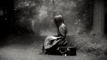 Mood Roads Alone Sad Sorrow Waiting Women Girl Black White