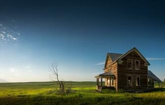 Wallpaper The Evening North Dakota Old House