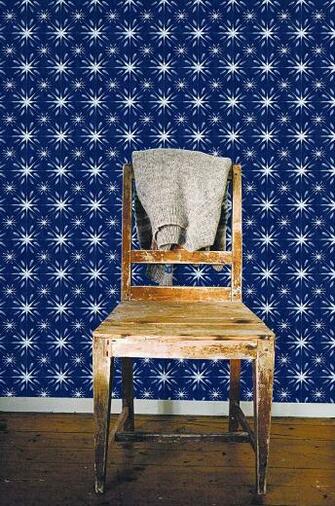 G56295 Anthologie Stars Blue White Galerie Wallpaper